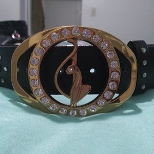 Baby Phat Leather Belt Bling Buckle